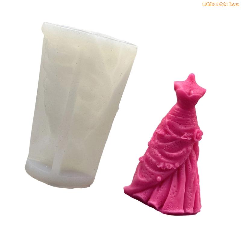 K1AE Wedding Dress Mold Silicone Molds Resin Casting Molds for Candle Making