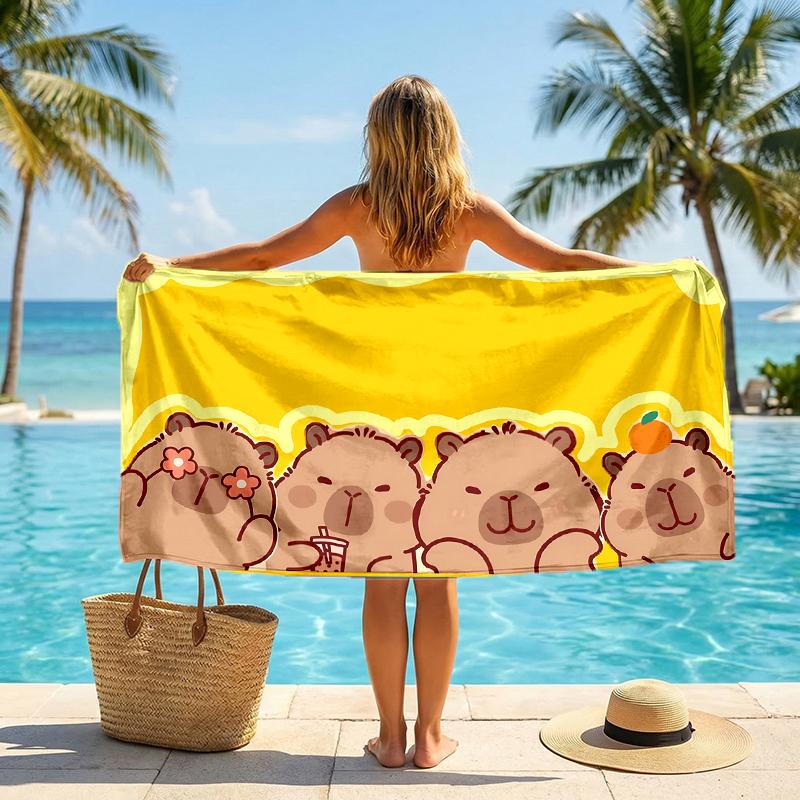 Kapibara Fashion Beach Towel: Ideal for Summer Adventures Soft, absorbent and quick drying suitable for swimming and bathing