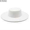 Französischer Damenhut Großer Breiter Rand 10CM Fedora Hut Winterwolle Derby Hochzeit Jazzhüte Flache Krone Filzhut