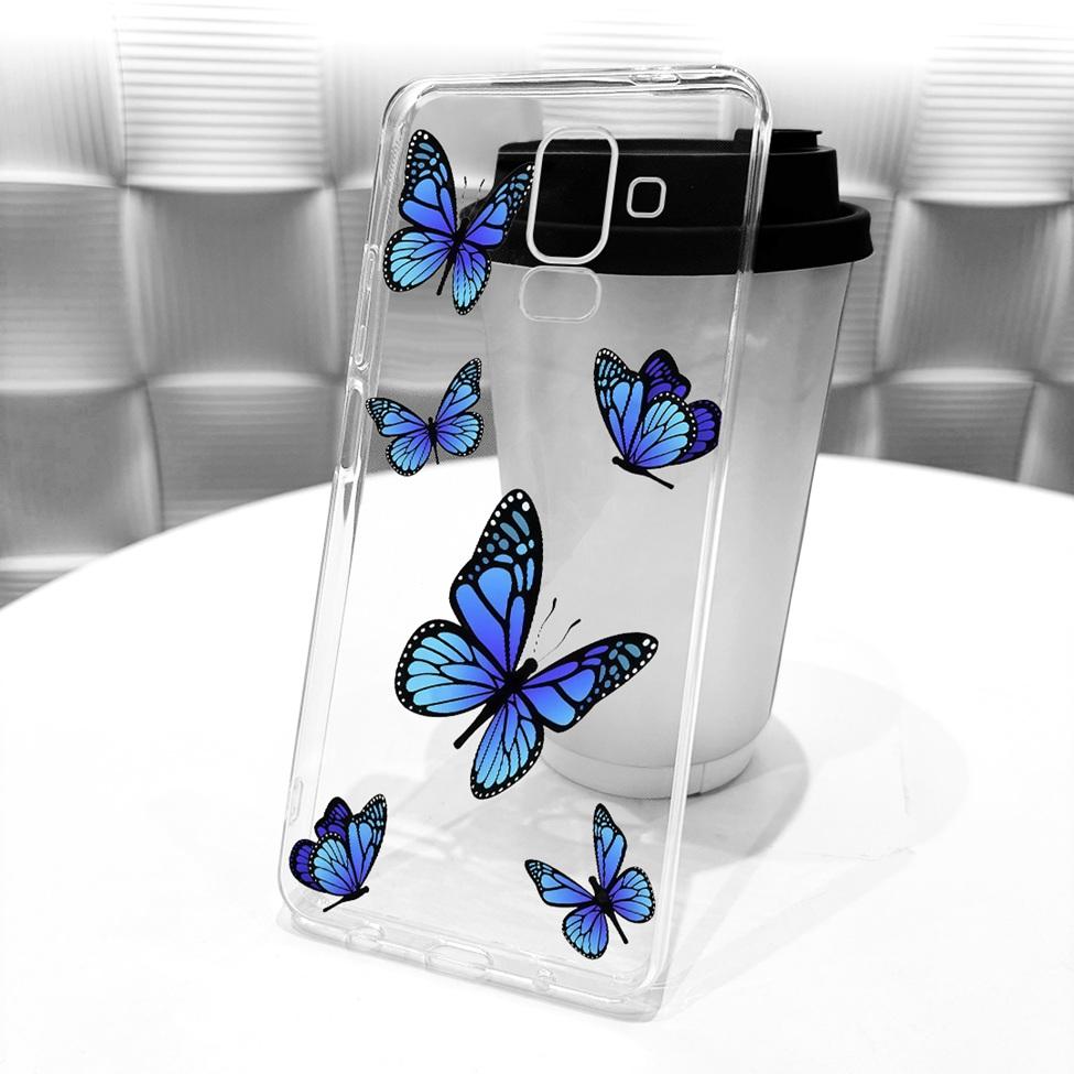 Clear Cover For Samsung J8 2018 Case SM-J810G Cute Cat Fashion Butterfly Funny 2D Painted Casing For Samsung Galaxy J8 2018