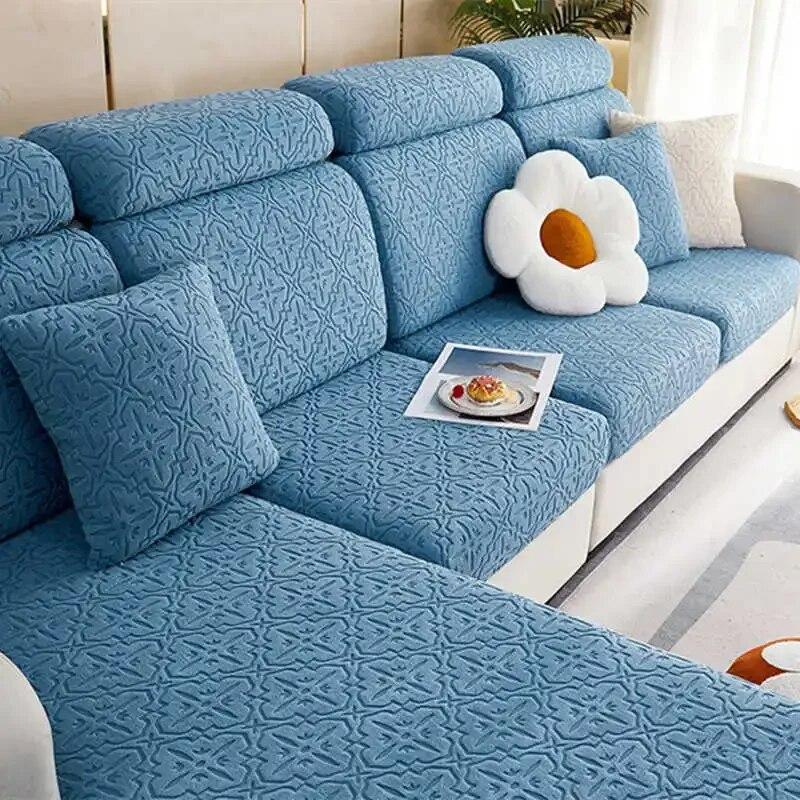 Zagęścić geometryczne elastyczne poszewki na poduszki 1/2/3/4 osobowa narożna narzuta na sofę szezlong materac na sofę