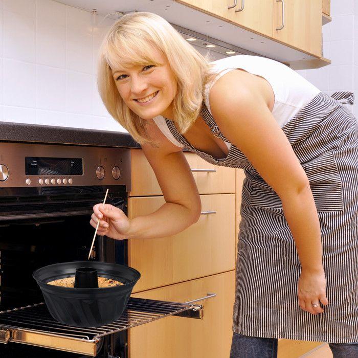 Relaxdays Moule À Gâteaux Savarin Kouglof, Ø 25 Cm, Acier Au Carbone, Antiadhésif, Résistant Chaleur Professionnel, Noir