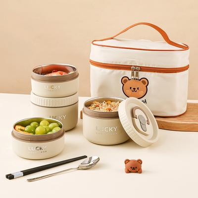 Mikrowellengeeignete Thermische Lunchbox 304 Edelstahl Isolierter Lebensmittelbehälter Picknick Tragbar Obstsalat Bento Für Kinder Studenten