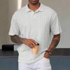 2025 New Men's Retro Short-sleeved T-shirt, Fashionable Loose Texture Knitted Polo Shirt, Men's T-shirt, Breathable and Casual Short-sleeved