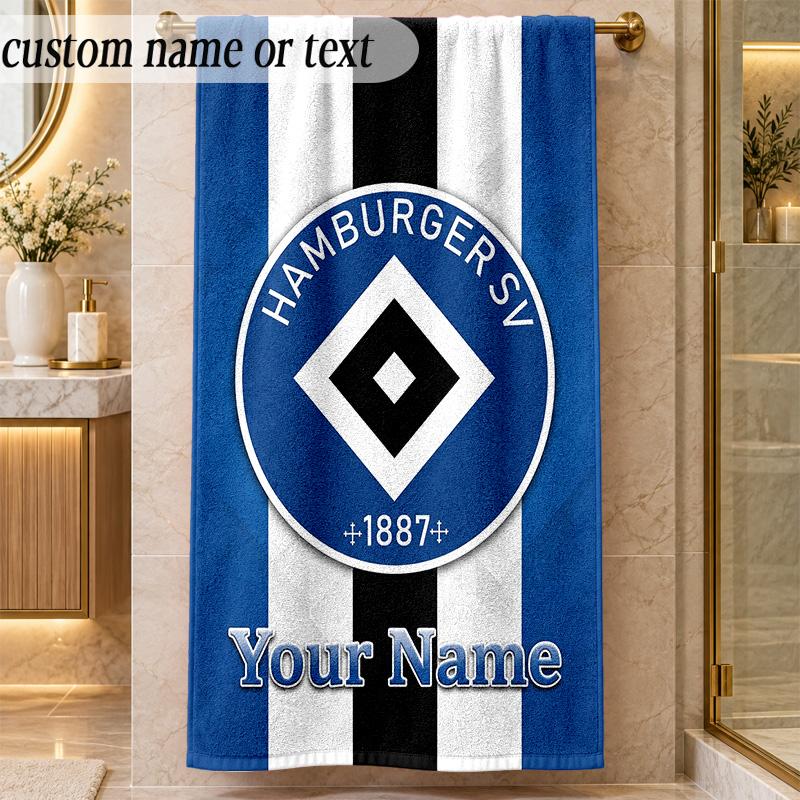 Beach TowelHamburger SV Custom Name Text Personalized Soft Towel for Beach Pool Indoor Home Decor Gift