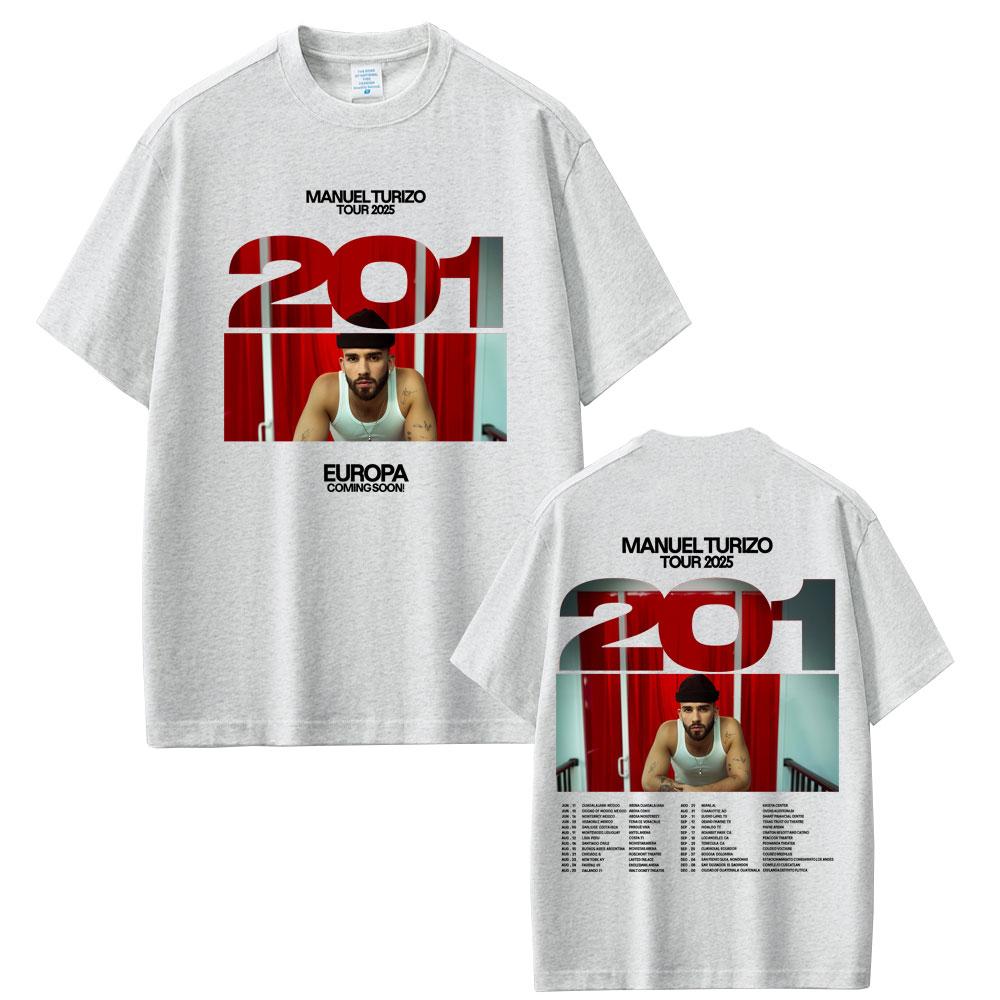 

Summer Manuel Turizo Album 201 Tour Men Women Hip Hop Fashion Oversized Short Sleeve 100% Pure Cotton Printed T-shirt XL