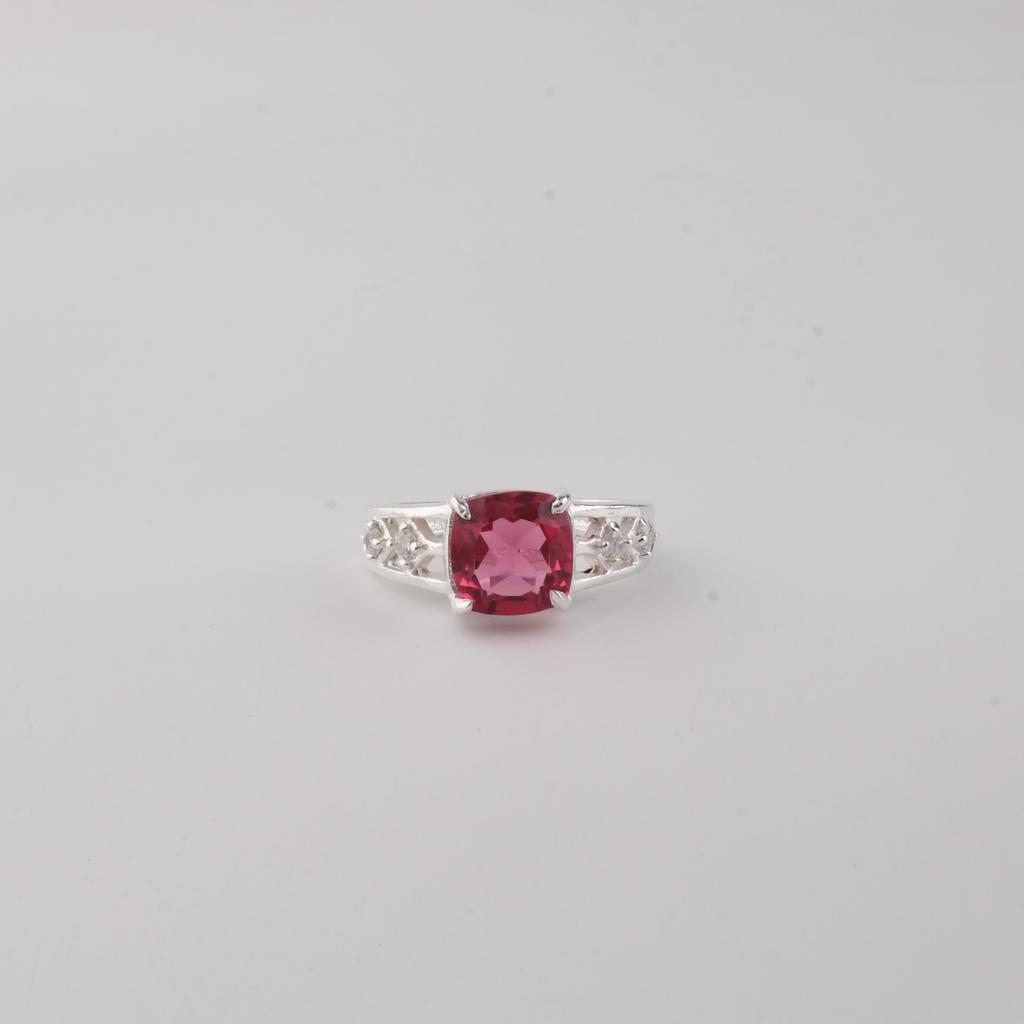 Pink Tourmaline Gemstone 925 Sterling Silver Women Jewelry Designer Ring For Anniversary Gift CZR-15-2