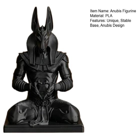 baizihuahu Anubis Figurine, 3D Printed Egyptian God Statue Meditating with Heart Hands, Mythical Desk Decor for Home Office, Collectible Gift