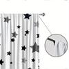 2-piece star print curtains   polyester fabric   machine washable   suitable for bedroom living room decoration