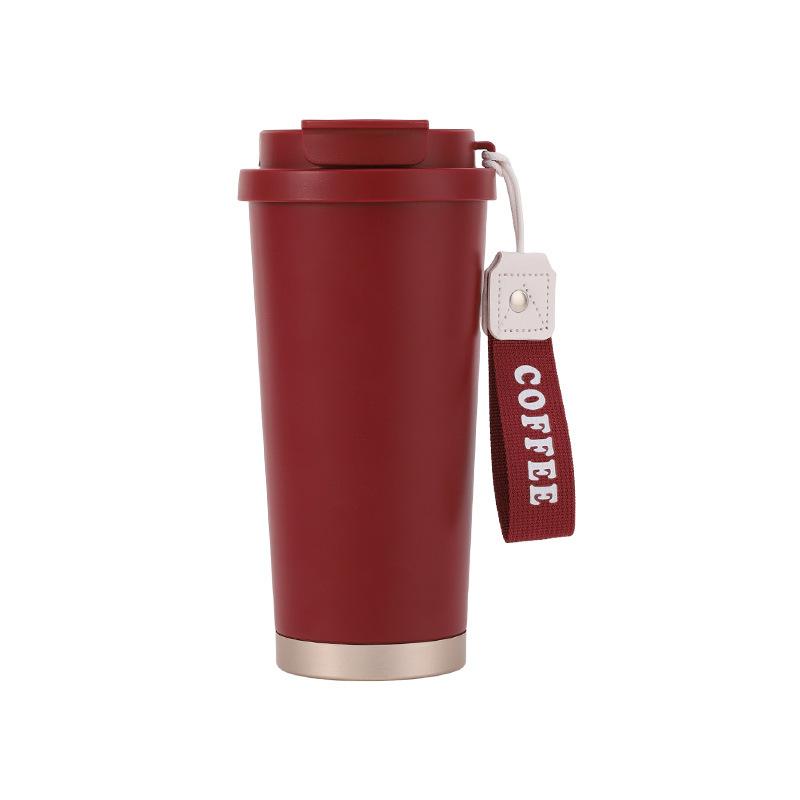 316 stainless steel lily of the valley coffee cup light luxury high-end ceramic liner double drink thermos cup gift water cup 500Ml (ceramic liner)