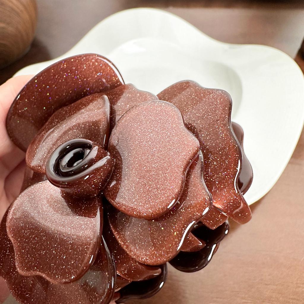 Beautiful Handcrafted Rose Acetate Hair Claw Clip For Women Available In Multiple Colors