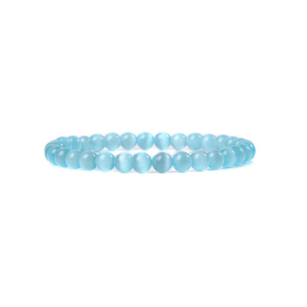 6mm Stone Bead Bracelet for Men and Women, Healing Crystal Stone Round Bead Bracelet Set, Elastic Energy Bracelet