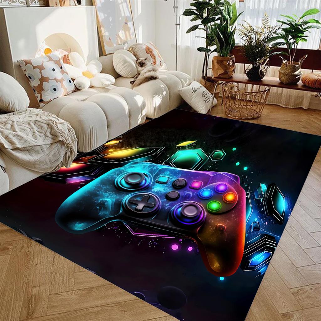 Blue Green Carpet GamePad 3D Printed Living Room Bedroom Decor Kid Non-slip Parlor Floor Mat Surface Smooth Carpet Birthday Gift