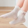 5 Pairs Kids Cotton Mesh Socks Thin Breathable Summer Cartoon Flower Princess Short Socks For Girls And Boys