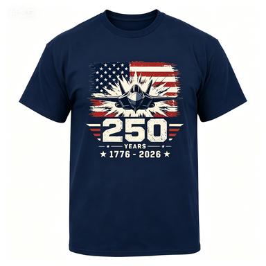 Vintage Usa Flag Jet Fighter 250 Years 17762026 Patriotic Graphic Cotton Short Sleeve Tshirt