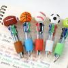Bulk Sports Ballpoint Pens Four Color Ink Football Basketball Design School Office Use for Kids Writing Party Supplies