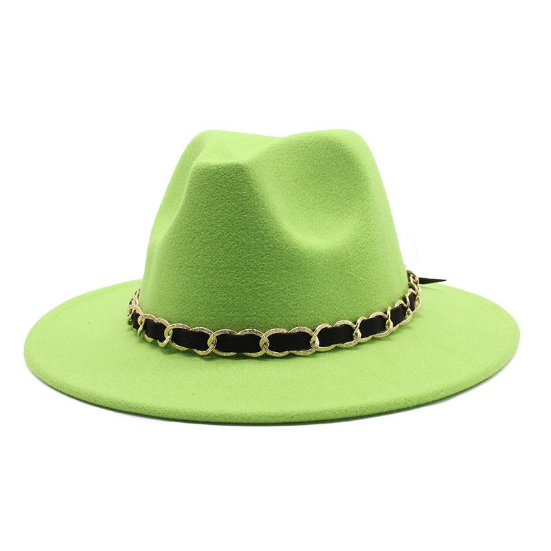 British Jazz Hat Men'S And Women'S Wool Hat Simple Felt Big Eave Hat Tide Flat Edge Hat