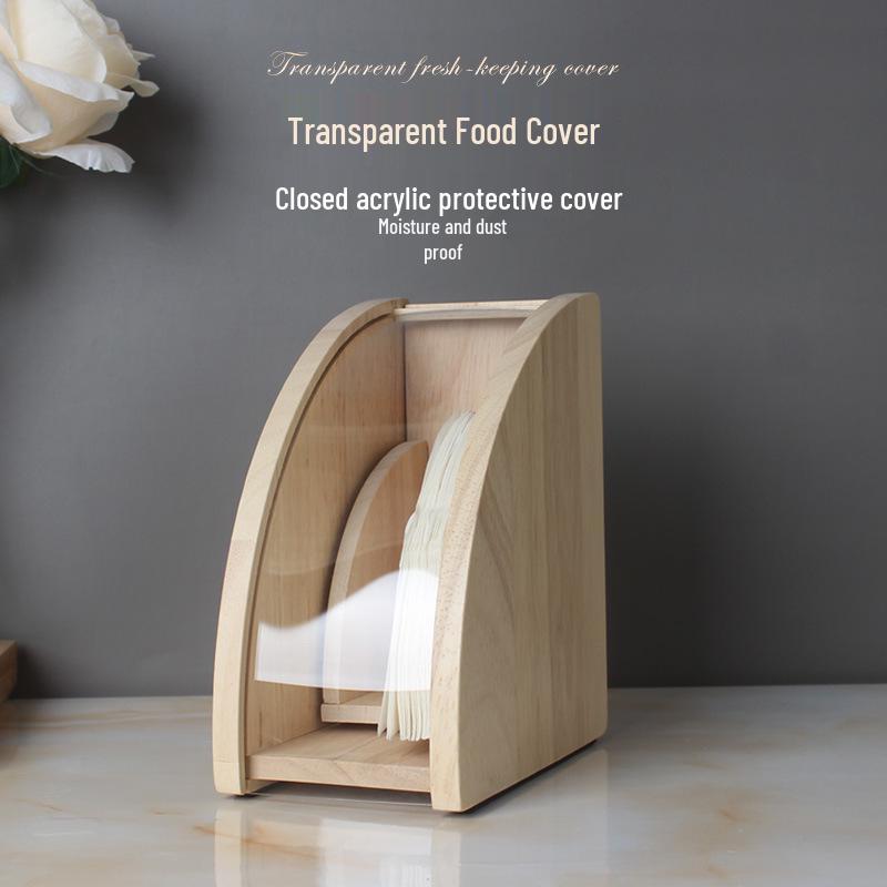 Aufbewahrungsbox für Kaffeefilterpapier aus Massivholz mit staubdichtem V60-Kegelständer und gewölbtem Boden.