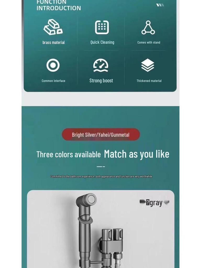 Dual-Function High-Pressure Bidet Toilet Spray Gun Set