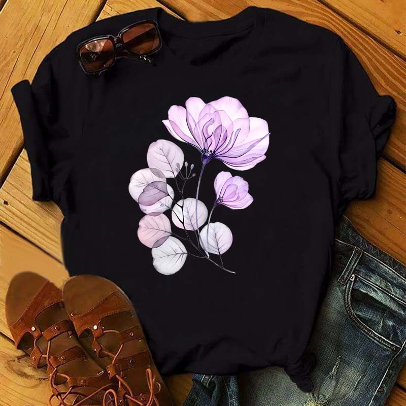 

Maycaur Новая женская футболка с акварельным цветочным принтом Harajuku 90-х годов уличная одежда с коротким рукавом футболки с рисунком повседневные женские топы одежда XXXL