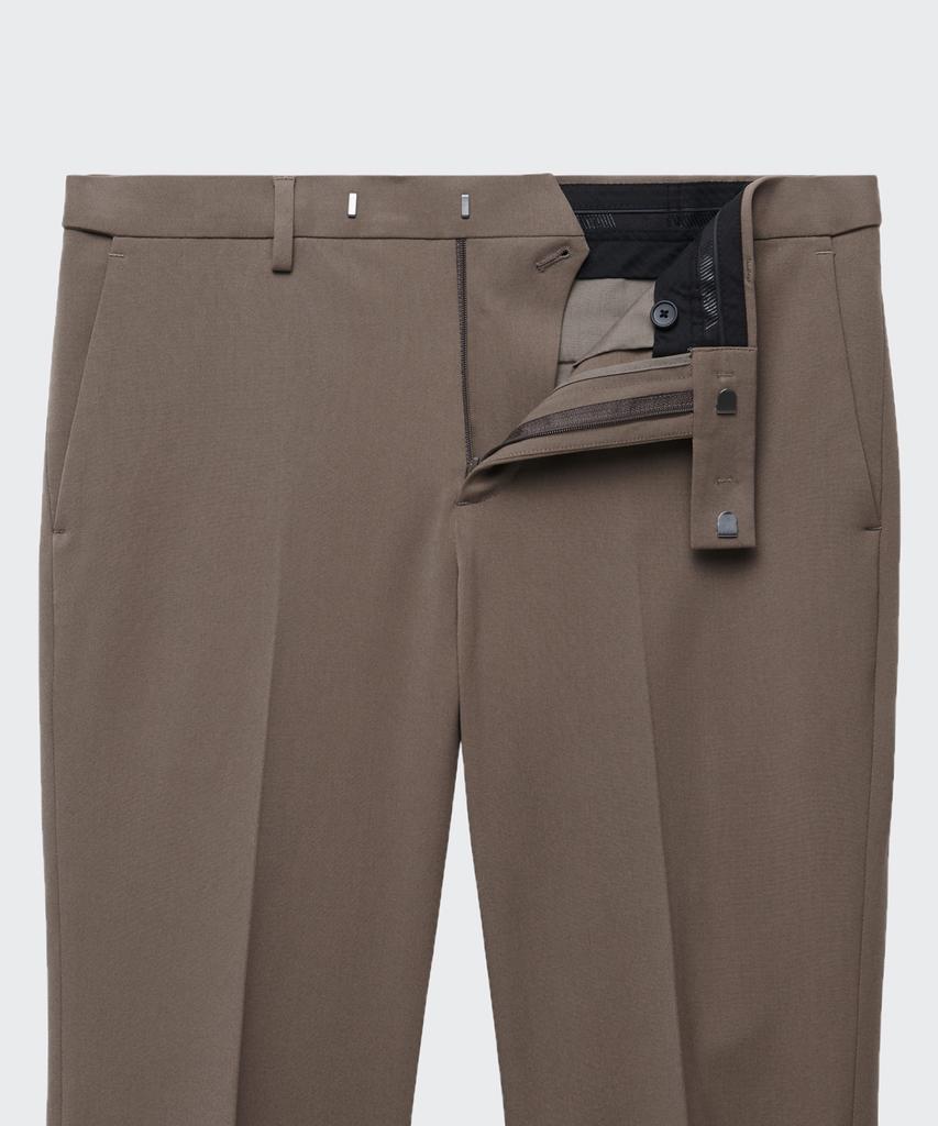 MUSINSA STANDARD Tapered Hidden Banding Crop Slacks [Light Brown]