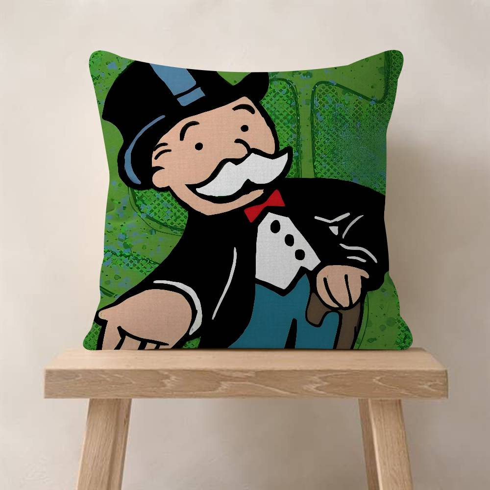 Cartoon M-Monopoly Dollar Money Pillow Cushion Cover Pillowcase Living Room Sofa Home Decor Customized