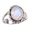 Natürlicher Regenbogen Mondstein Edelstein Handarbeit 925 Massiv Silber Geschenk Ring S.7 J3p60