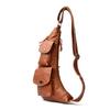 Women's breast bag washed leather fanny pack soft leather retro casual messenger bag personalized simple shoulder bag