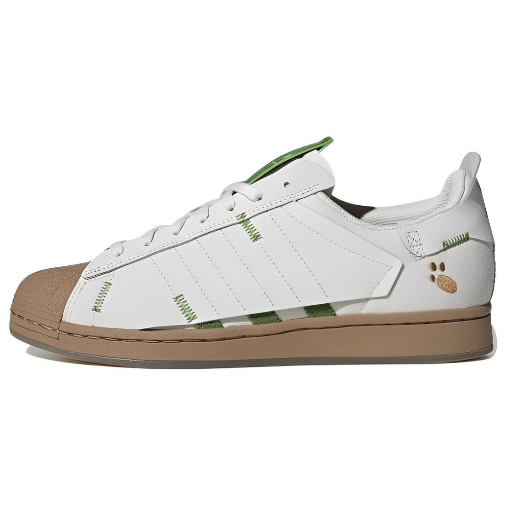 Adidas Originals Melting Sadness X  Superstar Karoro Hole Casual Shell Toe Sneakers Unisex Sneakers White Green Brown H06342