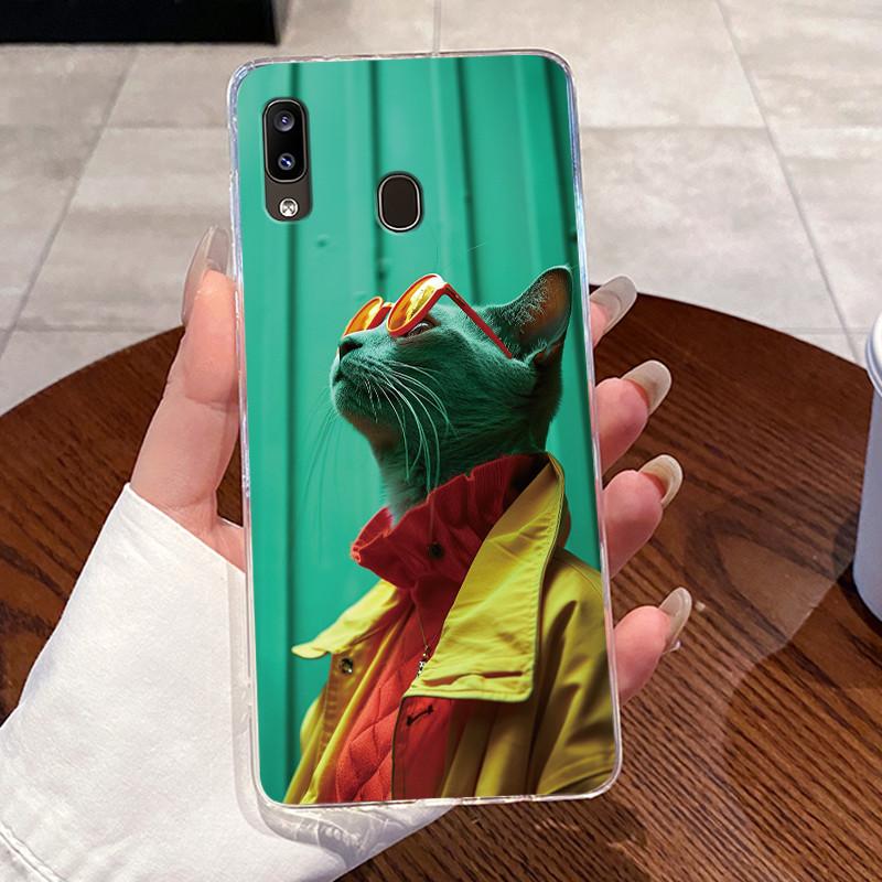 Hülle Für Samsung A20e A202F Hülle A40 A405F Ästhetisch Mode Süße Katze Transparente Rückseite Für Samsung Galaxy A40 Handyhülle