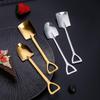 Stainless Steel Shovel Spoons Lightweight Portable Creative Food Safe for Ice Cream Travel Office Snack Time