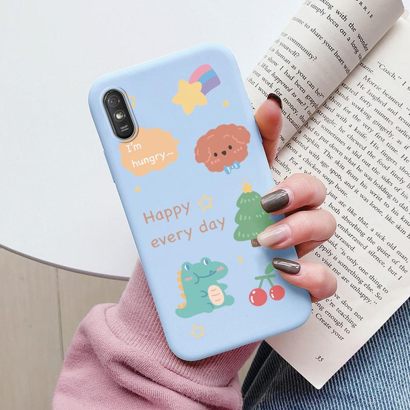 Heart Flower Case For Redmi 9A 9AT Phone Cover Cute Silicone Shockproof Soft Coque For Redmi 9A 9 AT Shell Cartoon Lovely Matte