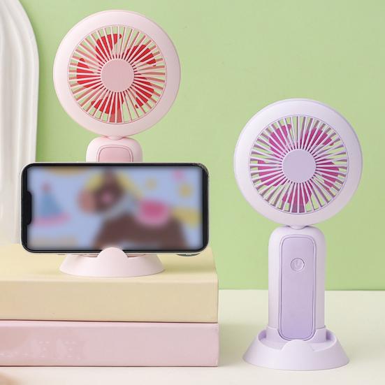 Foldable Handheld Fan with Night Light USB Rechargeable Mini Fan for Desk Dorm Portable Quiet Fan for Students Office