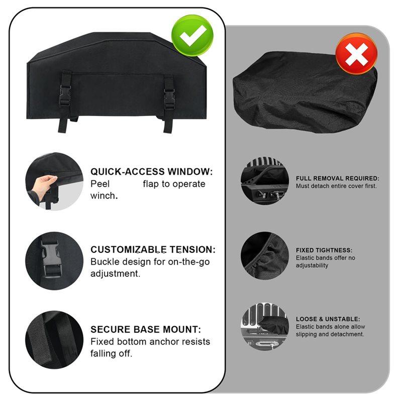 UV& Weather Resistant Winch Cover For Heavy Duty For 9500-12000 Lbs, Secure Fit-Designed For Outdoor Applications