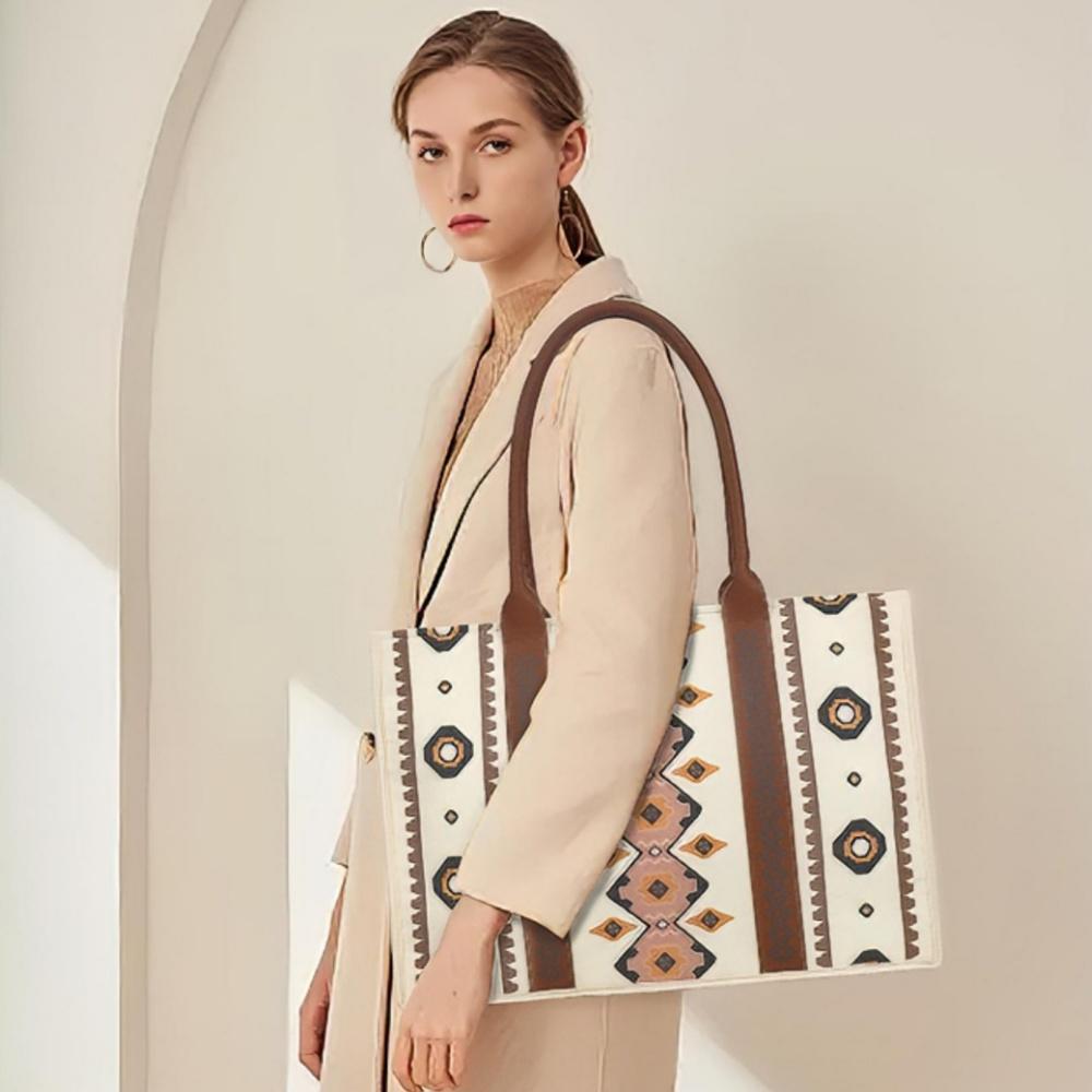 Vintage Tote Bag for Women Retro Shoulder Handle Satchel Boho Western Handbag Crossbody Bags