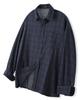 Mubeun Vintage Grunge Check Shirt Navy