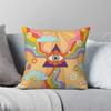 Retro Hippie Boho Rainbow Square Pillowcase Polyester Linen Velvet Creative Zip Decor Throw Pillow Case Sofa Seater Cushion 18"