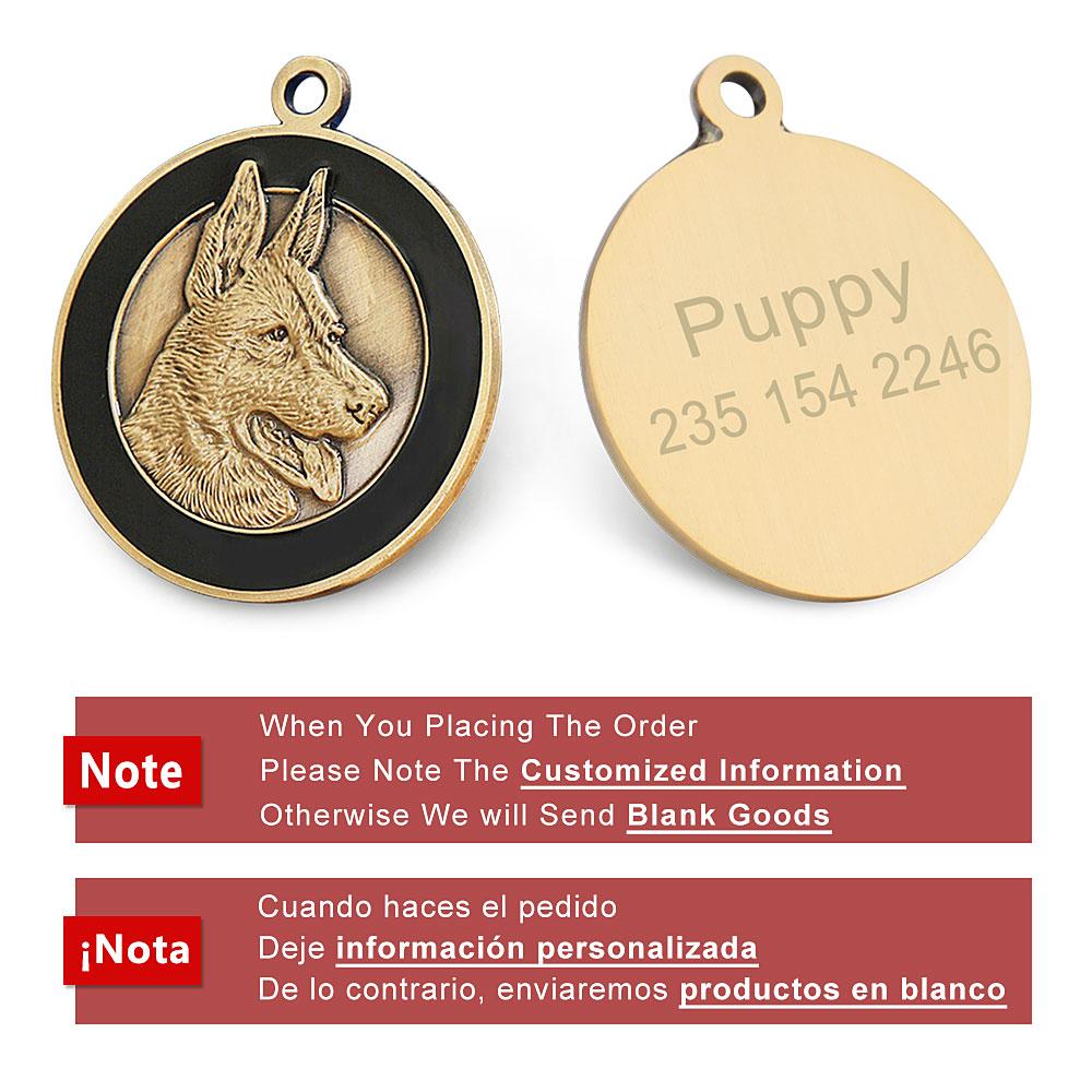 

Custom Dog Tag Personalized Dog ID Golden Retriever Plate Retro Pet Collar Accessories Name DIY For Puppy Necklaces Pendant