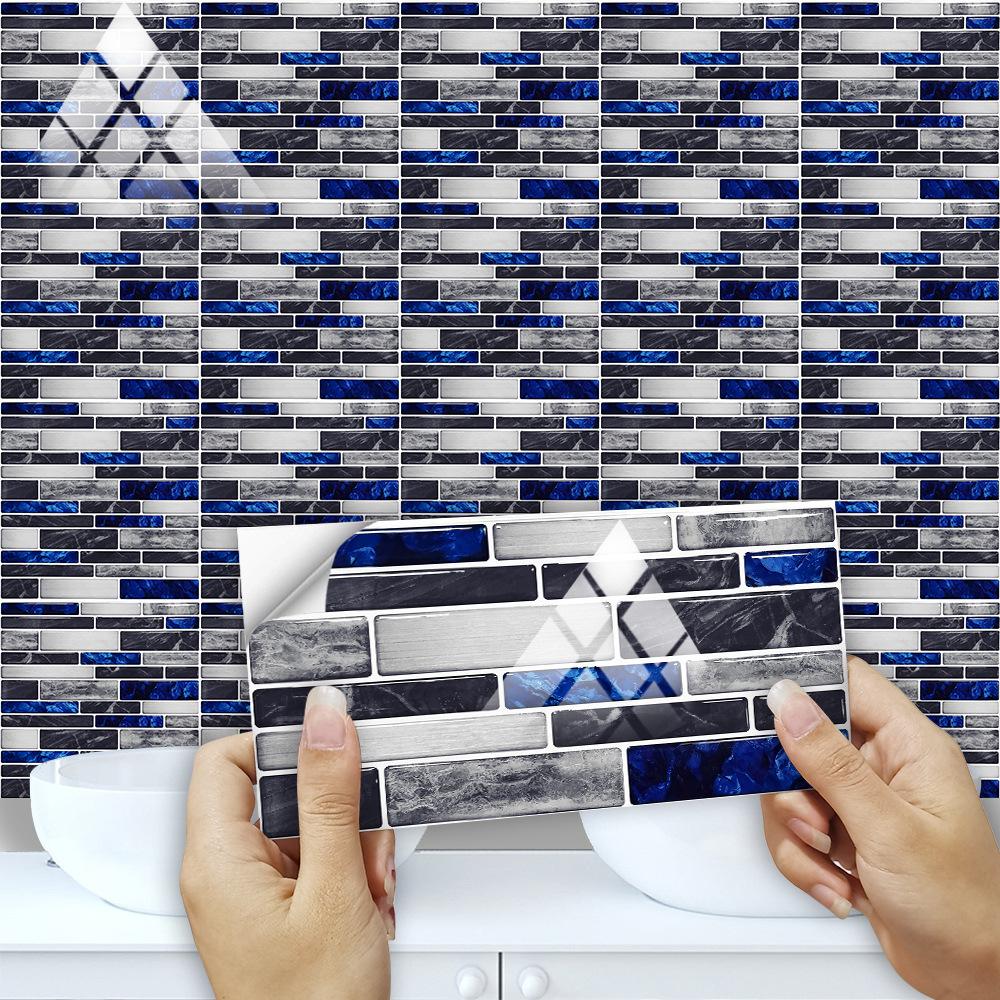Gray Marble Texture Rectangular Tile Sticker Kitchen Bathroom Stair Renovation Waterproof Wall Sticker