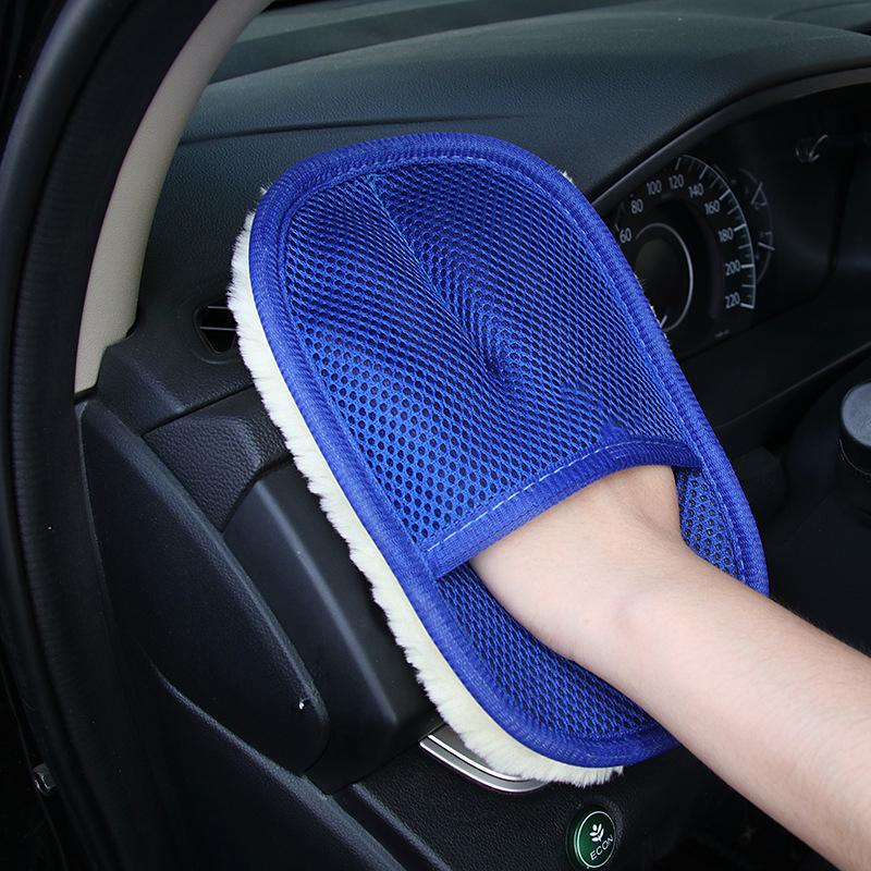 Шерстяные перчатки для автомойки, бархатные утолщенные бархатные шерстяные перчатки для чистки бархата 1pc синий