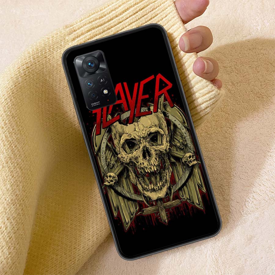 Slayer Heavy Metal Rock Band Phone Case For Redmi Note 13 14 15 Pro Plus 12 13C 12C 15C 9 10 10C 9T 9C 9A TPU Soft Cover Clear C
