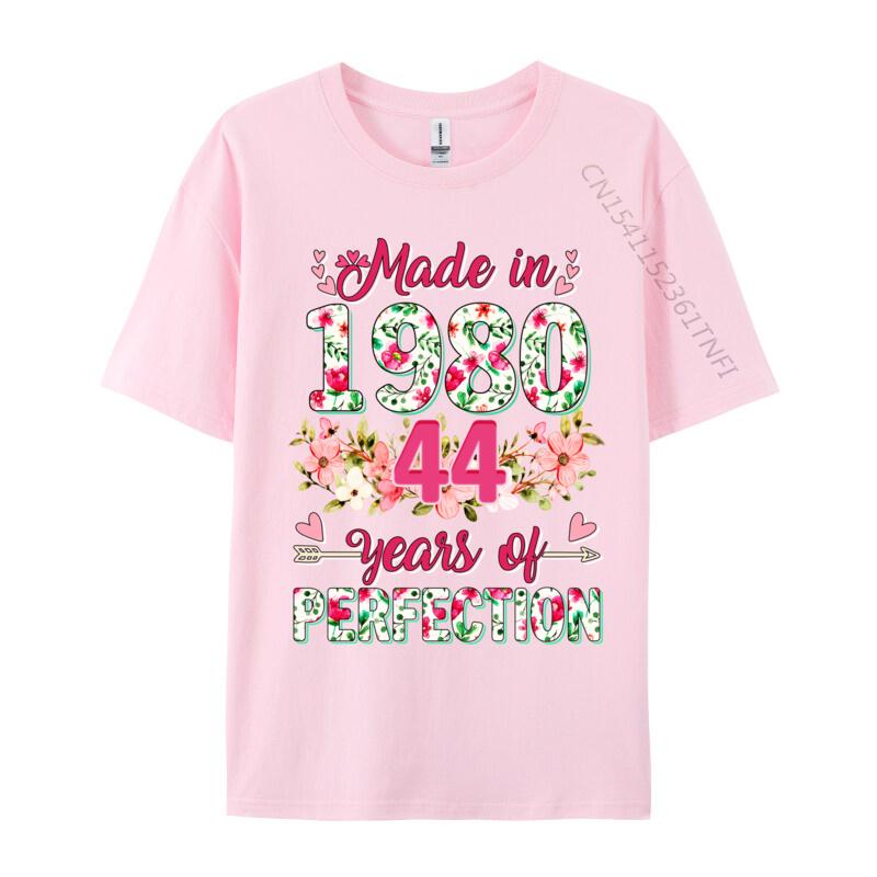 Unisex Clothing 44 Years Old Gifts 44th Birthday Made In 1980 Tshirts Geek New Coming Design T Shirt Combed Cotton Unisex Tshirt