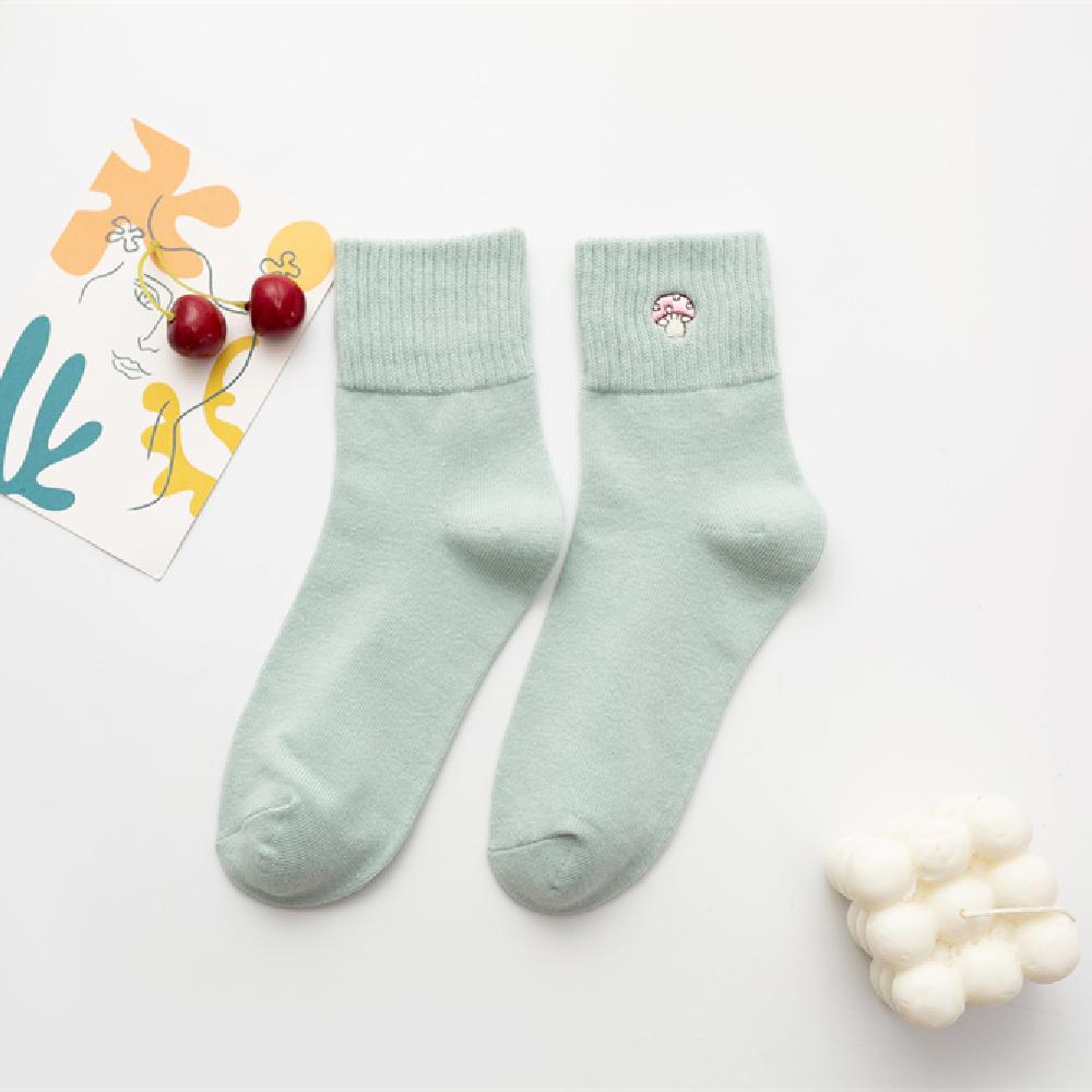 New Fashion Embroidery Cute Cartoon Mushroom Patterned Socks Casual Hipster Unisex Funny Gift Christmas Sokken Dropship