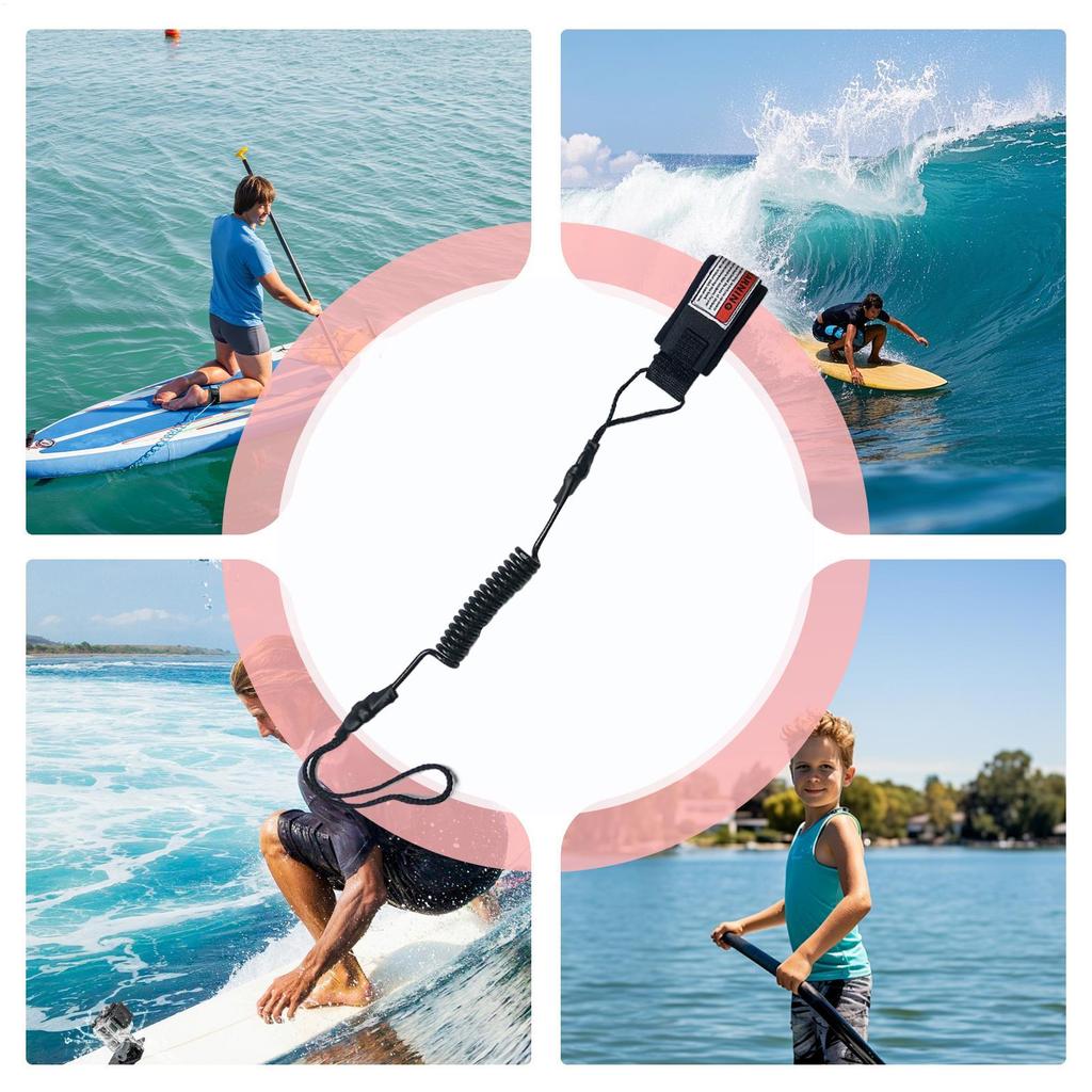 Bodyboard Leash TPU Safety Hand Rope Heat Shrink Surfboard Wrist Strap Lightweight Elastic Replacement for Women Men Youth