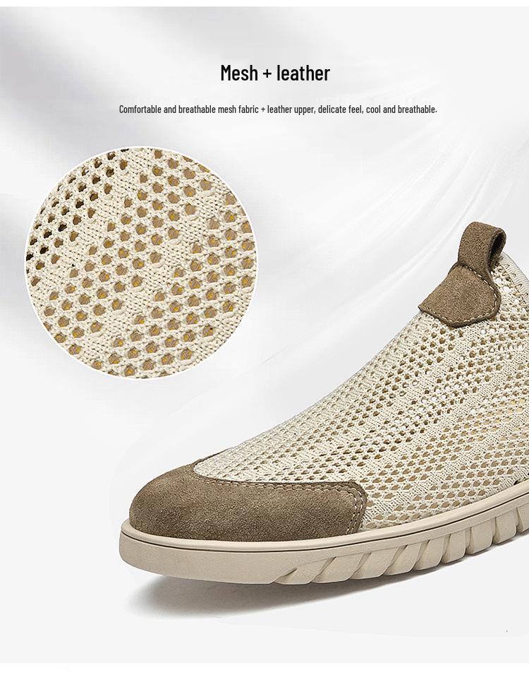 2025 Men's Slip-On Mesh Casual Shoes: Breathable, Large Size, Soft Sole for Summer