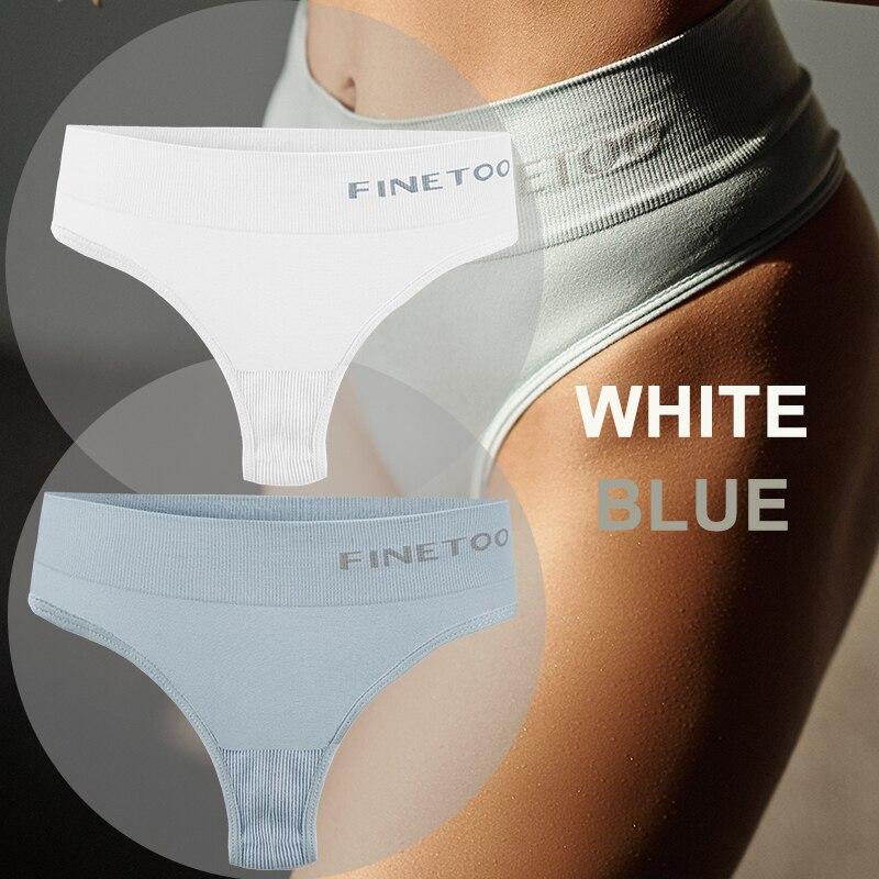 FINETOO 2PCS/Set Women Lingerie M-2XL Bodyshaper Gstring Panties High Waist Seamless Tummy Control Panty Underwear Female Thong