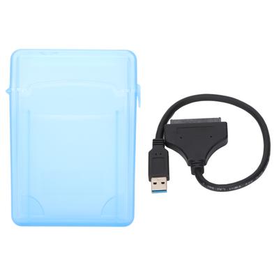 SATA To USB 3.0 Adapter with 2.5in Protective Box Blue Connecting External Drive LED Indicator