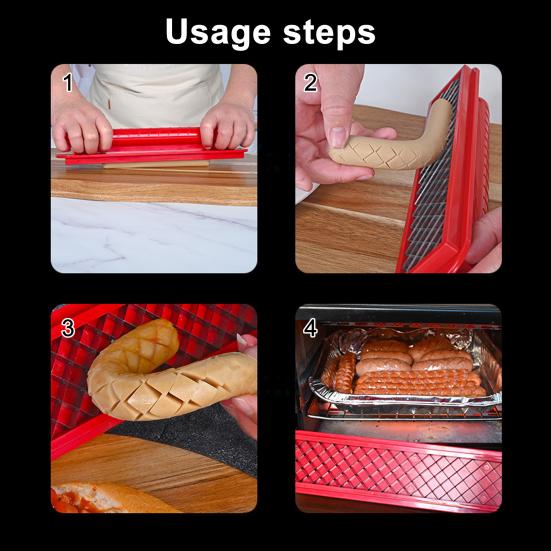 Hot Dog Slicer for Grilling Stainless Steel Waffle Cutter Quick Hot Dog