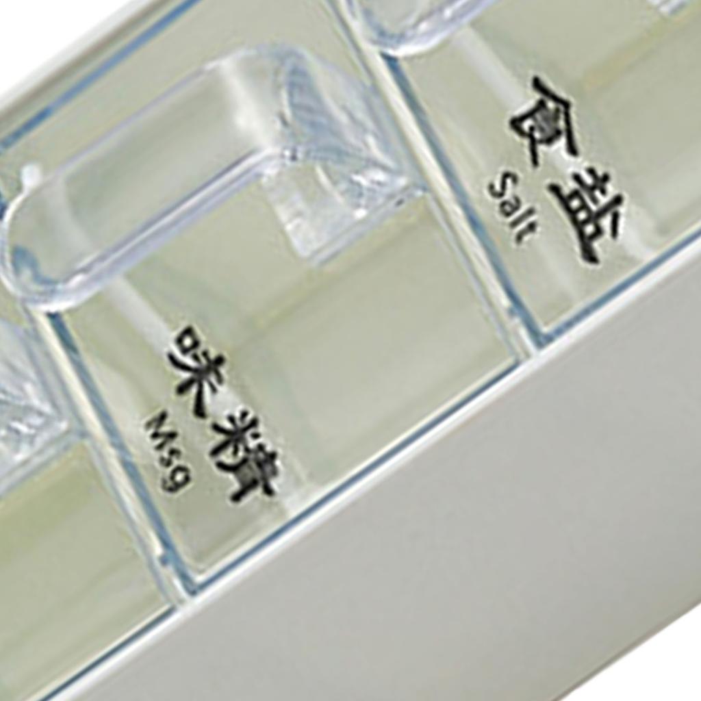 Wandmontierte Gewürzbox PS PP Transparent Mehrere Fächer Küchengewürz Aufbewahrungsbehälter mit