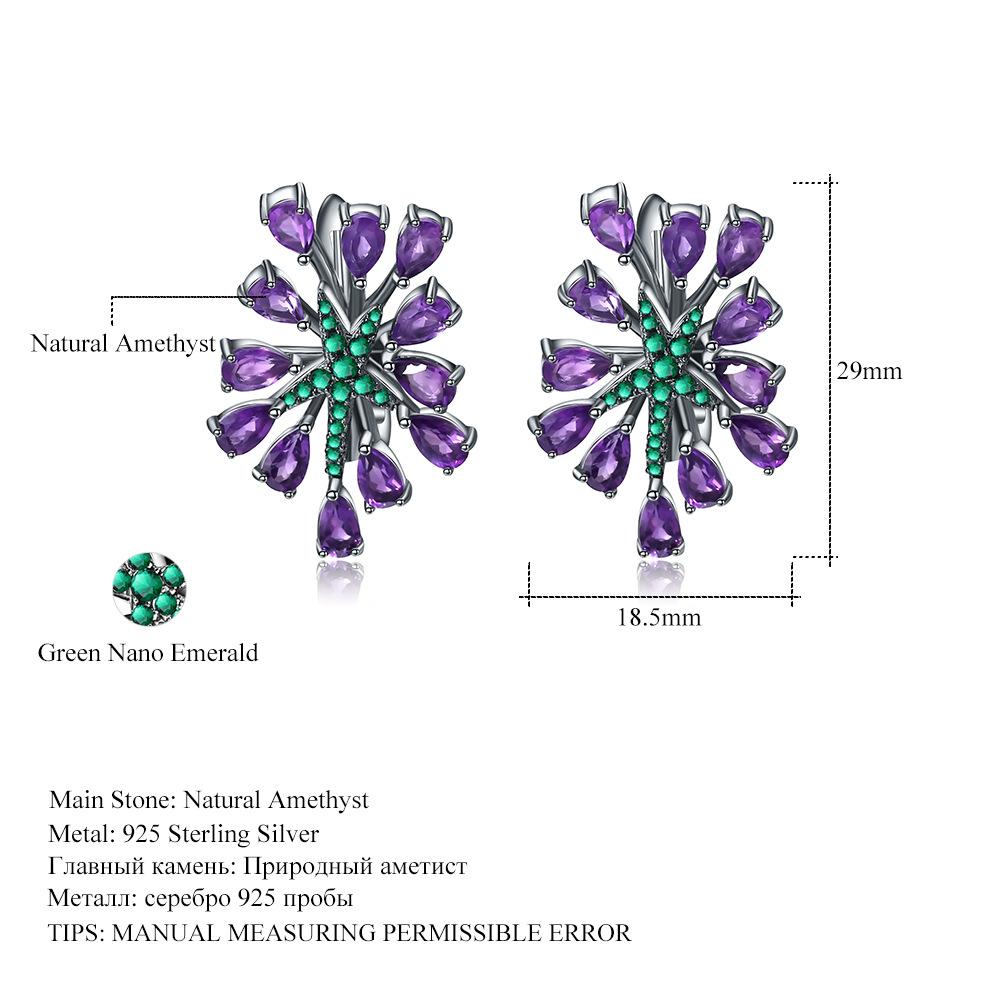 

Дизайнерские серьги с натуральным аметистом, звездное небо, элитные банкетные украшения, серебряные серьги S925, серьги